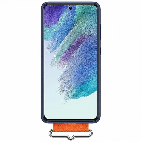 Чохол-накладка Samsung Silicone Cover with Strap для Samsung Galaxy S21 FE SM-G990 Navy (EF-GG990TNEGRU)