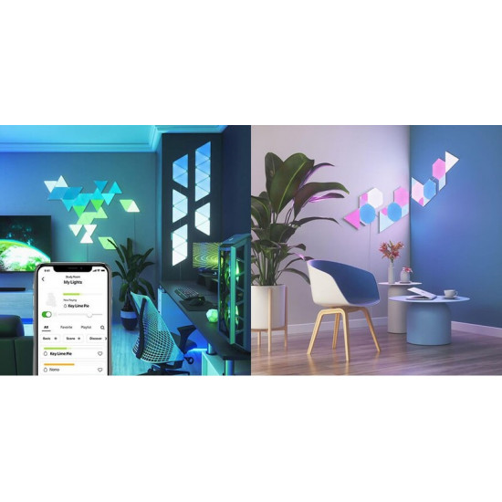 Розумна система освітлення Nanoleaf Shapes Triangles Starter Kit Apple HomeKit, 9 шт. (NL47-0002TW-9PK)