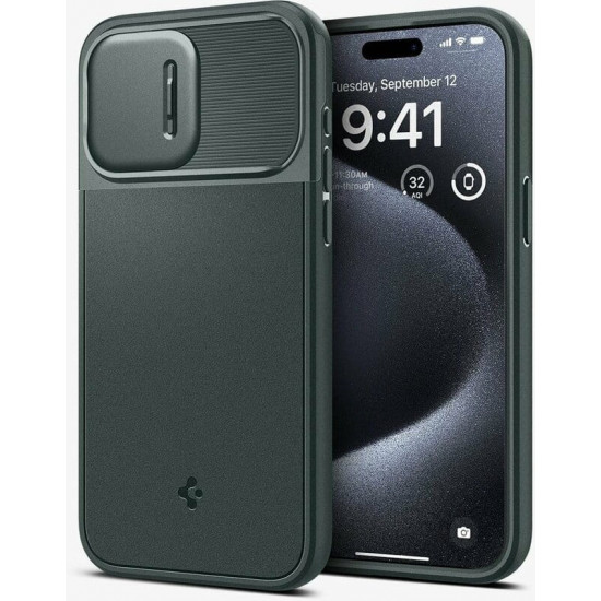 Чохол-накладка Spigen Optik Armor MagFit для Apple iPhone 15 Pro Abyss Green (ACS06739)