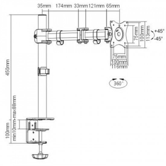 Кронштейн ITech MBS-03F (для монітора)