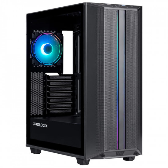 Корпус Prologix E122 Tempered Glass&Mesh Black
