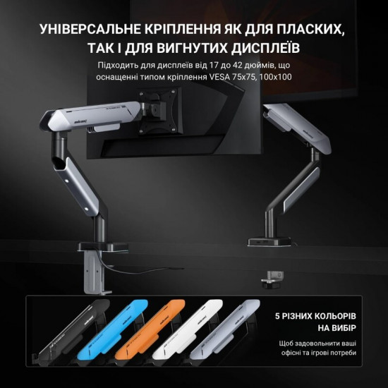 Кронштейн Anda Seat Stealth Pro II RGB 17"-42" White (AD-W-A9X-1S-BW) (VESA100х100)