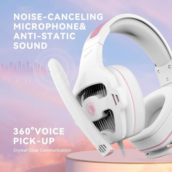 Гарнітура Sades SA-726 Ppower White/Pink (sa726wpj)