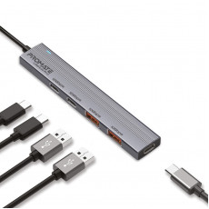 USB-хаб Promate LiteHub-Pro USB Type-C 4-в-1 Grey