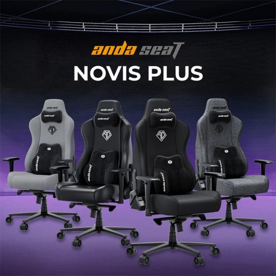 Крісло для геймерів Anda Seat Novis Plus Size XL Fabric Grey (AD23YC-XL-01-G-F-G04)
