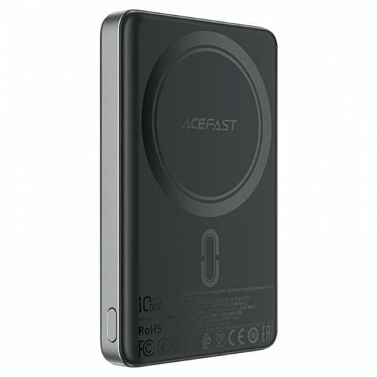 Універсальна мобільна батарея Acefast Magnetic M12 10000mAh 20W Qi-15W Black (6974316283393)