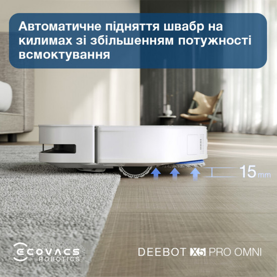 Робот-пилосос Ecovacs Deebot Ozmo X5 Pro Omni (DDX39) White