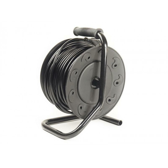 Подовжувач на котушці PowerPlant JY-2002/30 (PPRA10M300S4) 4 розетки, 30 м, чорно-жовтий