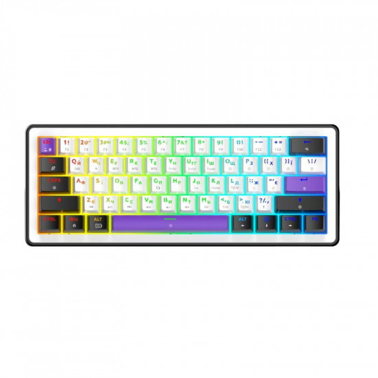 Клавіатура бездротова Hator Hellyberry HK60 Wireless White/Violet
