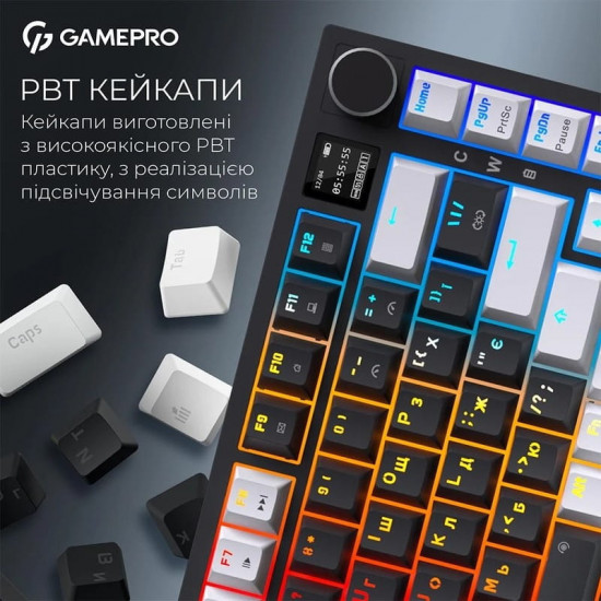 Клавіатура бездротова GamePro Asgard Valhalla Pro Black (MK160B-D-Pro)