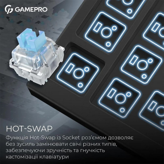 Клавіатура бездротова GamePro Asgard Valhalla Pro Black (MK160B-D-Pro)