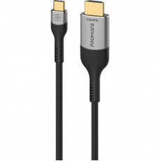 Кабель Promate USB Type-C - HDMI V 2.1 (M/M), 1.8 м, Grey (mediacord-8k.grey)