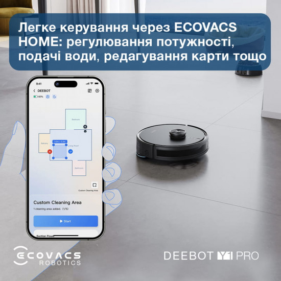 Робот-пилосос Ecovacs Deebot Ozmo Y1 Pro Black (DLX34 Black)