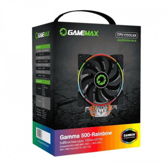 Кулер процесорний GameMax Gamma 500 Rainbow ARGB
