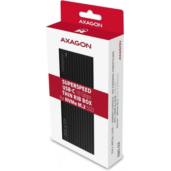 Зовнішня кишеня Axagon NVMe M.2 2230/2242/2260/2280 USB Type-C 3.2 Black (EEM2-GTR)
