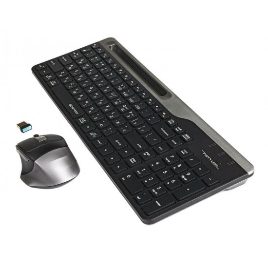 Комплект (клавіатура, миша) бездротовий A4Tech FB2535CS Smoky Grey