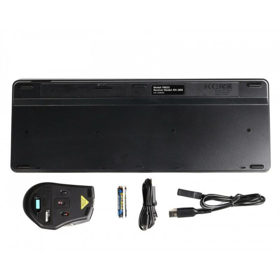 Комплект (клавіатура, миша) бездротовий A4Tech FB2535CS Smoky Grey