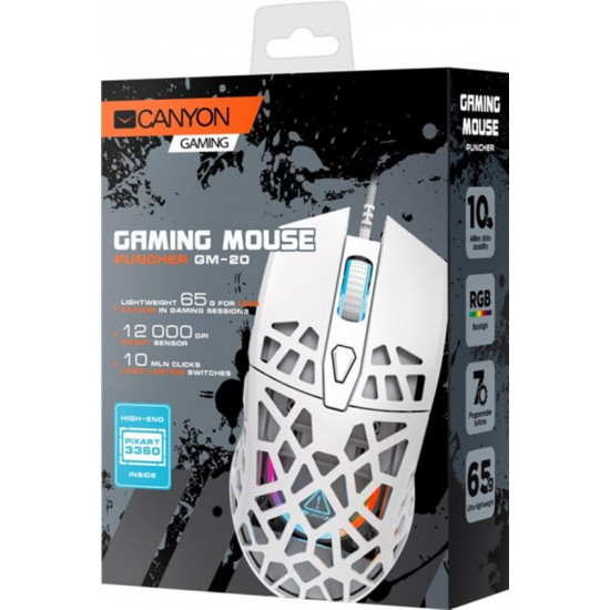 Мишка Canyon Puncher CND-SGM20W White USB