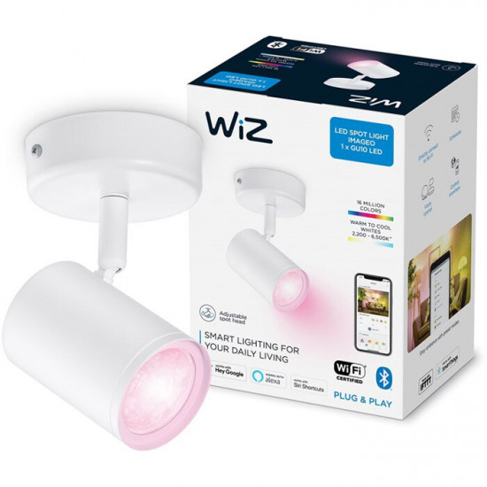 Світильник точковий накладний розумний WiZ Imageo Spots 5W 2200-6500K RGB Wi-Fi White (929002658701)