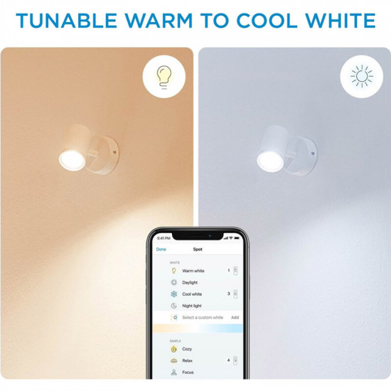 Світильник точковий накладний розумний WiZ Imageo Spots 5W 2200-6500K RGB Wi-Fi White (929002658701)