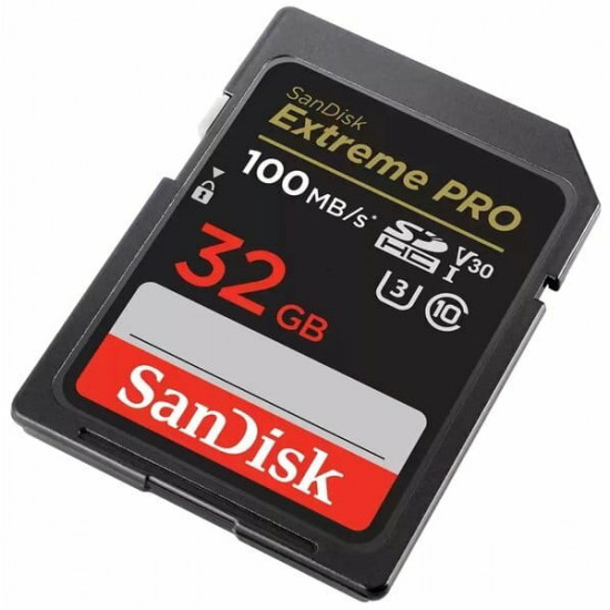 Карта пам`яті SDHC 32GB UHS-I/U3 Class 10 SanDisk Extreme Pro V30 R100/W90MB/s 4K (SDSDXXO-032G-GN4IN)