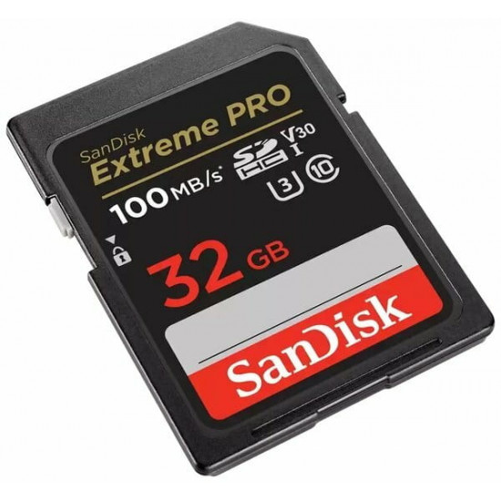 Карта пам`яті SDHC 32GB UHS-I/U3 Class 10 SanDisk Extreme Pro V30 R100/W90MB/s 4K (SDSDXXO-032G-GN4IN)