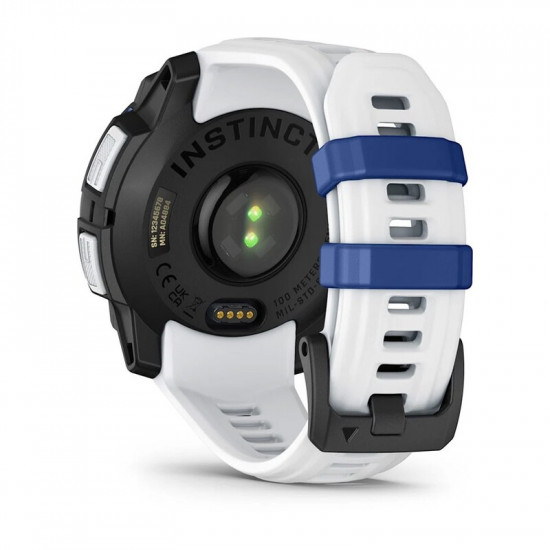 Смарт-годинник Garmin Instinct 3 45mm Solar Whitestone with Whitestone/Bolt Blue Silicone (010-02934-43)