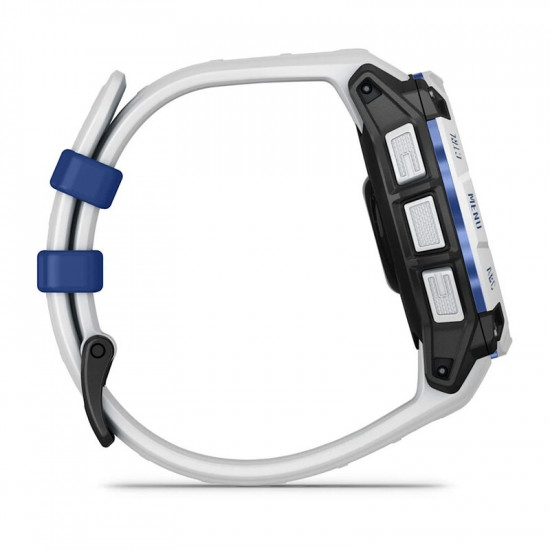 Смарт-годинник Garmin Instinct 3 45mm Solar Whitestone with Whitestone/Bolt Blue Silicone (010-02934-43)