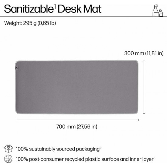 Килимок для миші HP 205 Sanitizable XL Grey (8X596AA)