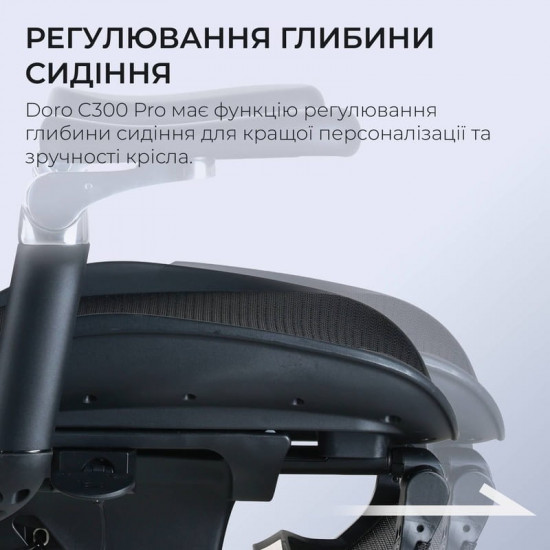 Крісло офісне Sihoo Doro C300 Pro Mesh Black with footrest (Doro-C300-Pro-M101-JT)