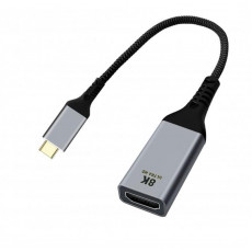 Перехідник Cablexpert USB Type-C - HDMI (M/F), 0.15 м, чорний/сріблястий (A-CM-HDMIF8K)