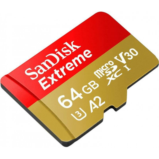 Карта пам`ятi MicroSDXC 64GB C10 UHS-I SanDisk Extreme V30 U3 R170/W80MB/s (SDSQXAH-064G-GN6AA)