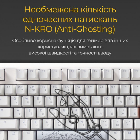 Клавіатура Ducky One 3 Cherry MX Blue RGB UA USB White (DKON2108ST-CUAPXPWWWSC1)