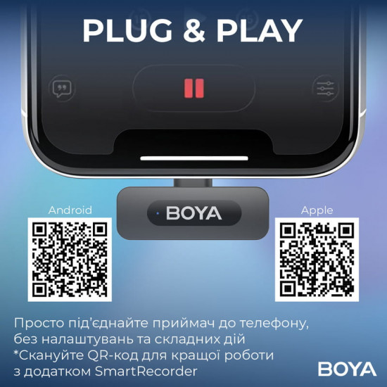Мікрофон BOYA BY-V10 Type-C Black