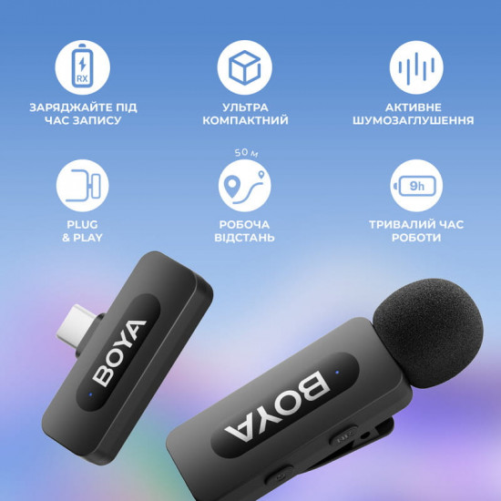 Мікрофон BOYA BY-V10 Type-C Black
