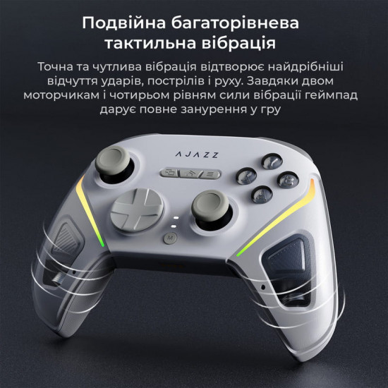 Геймпад Ajazz GP100 RGB White