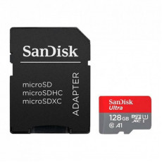 Карта пам`ятi MicroSDXC 128GB UHS-I Class 10 SanDisk Ultra A1 R140MB/s + SD-adapter (SDSQUAB-128G-GN6MA)