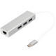 Концентратор USB-C Digitus, 3хUSB 3.0 + Gigabit Ethernet (DA-70255)