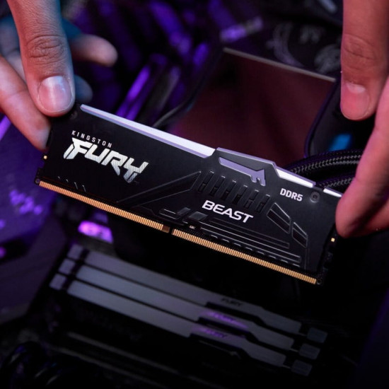 Модуль пам`яті DDR5 2x32GB/6000 Kingston Fury Beast RGB Black (KF560C36BBE2AK2-64)
