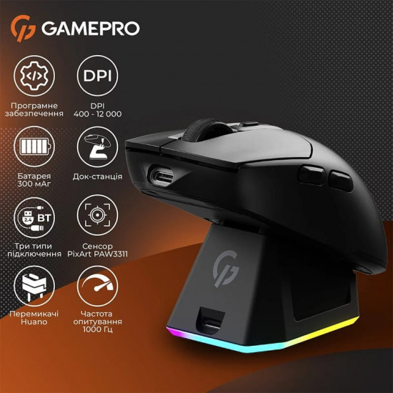 Миша бездротова GamePro Genesis Airmaster Black (GM167B)