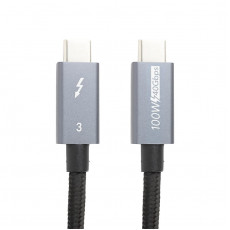 Кабель PowerPlant USB Type-C - USB Type-C (M/M), 40Gbps, 100W, 1м Black (CA913336)