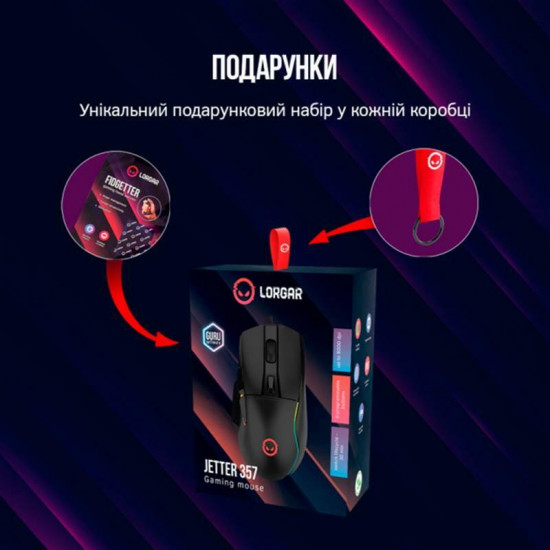 Миша Canyon Lorgar Jetter 357 Wired USB Black (LRG-GMS357)