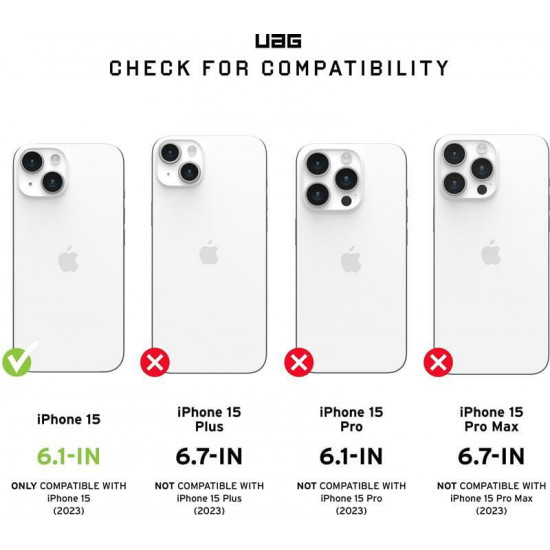 Чохол-накладка Urban Armor Gear Essential Armor Magsafe для Apple iPhone 15 Black (114288114040)