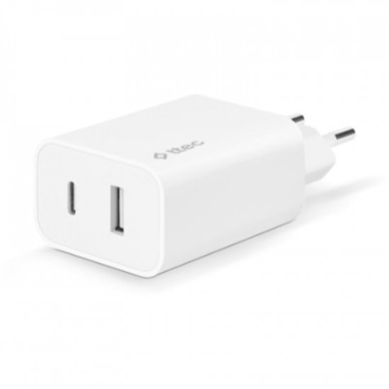 Мережевий зарядний пристрій Ttec SmartCharger Duo PD USB-C/USB-A 32Вт White (2SCS24B)