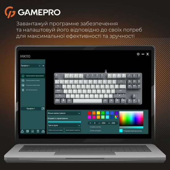 Клавіатура GamePro Genesis Metallic MK110G Outemu Red Swithes USB Gray