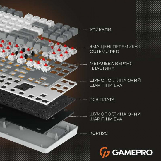 Клавіатура GamePro Genesis Metallic MK110G Outemu Red Swithes USB Gray