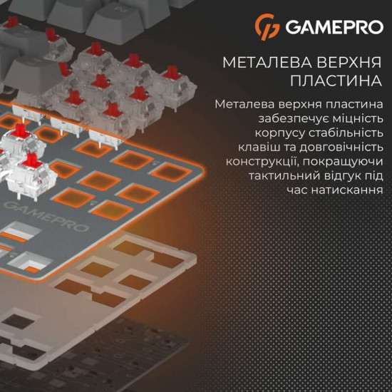 Клавіатура GamePro Genesis Metallic MK110G Outemu Red Swithes USB Gray