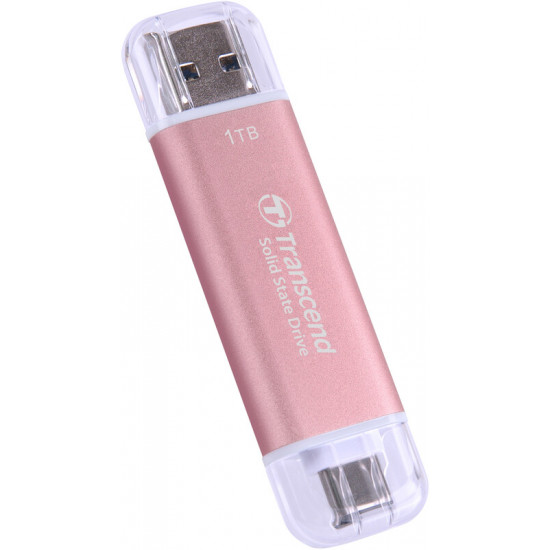 Накопичувач зовнішній SSD USB Type-A/Type-C 1ТB Transcend ESD310P Pink (TS1TESD310P)