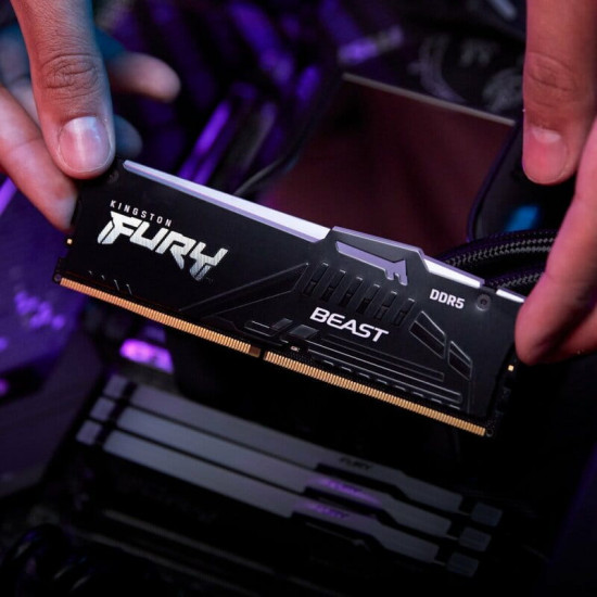 Модуль пам`яті DDR5 64GB/5600 Kingston Fury Beast RGB Black (KF556C36BBEA-64)