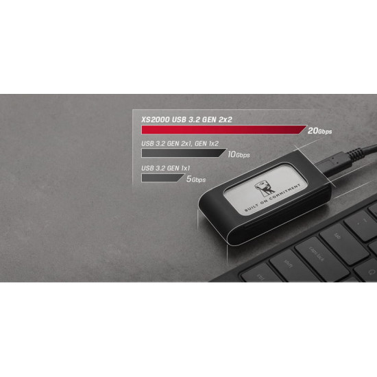 Накопичувач зовнішній SSD Portable 1ТB Kingston XS2000 BoC Silver (SXS2000/1000GA)